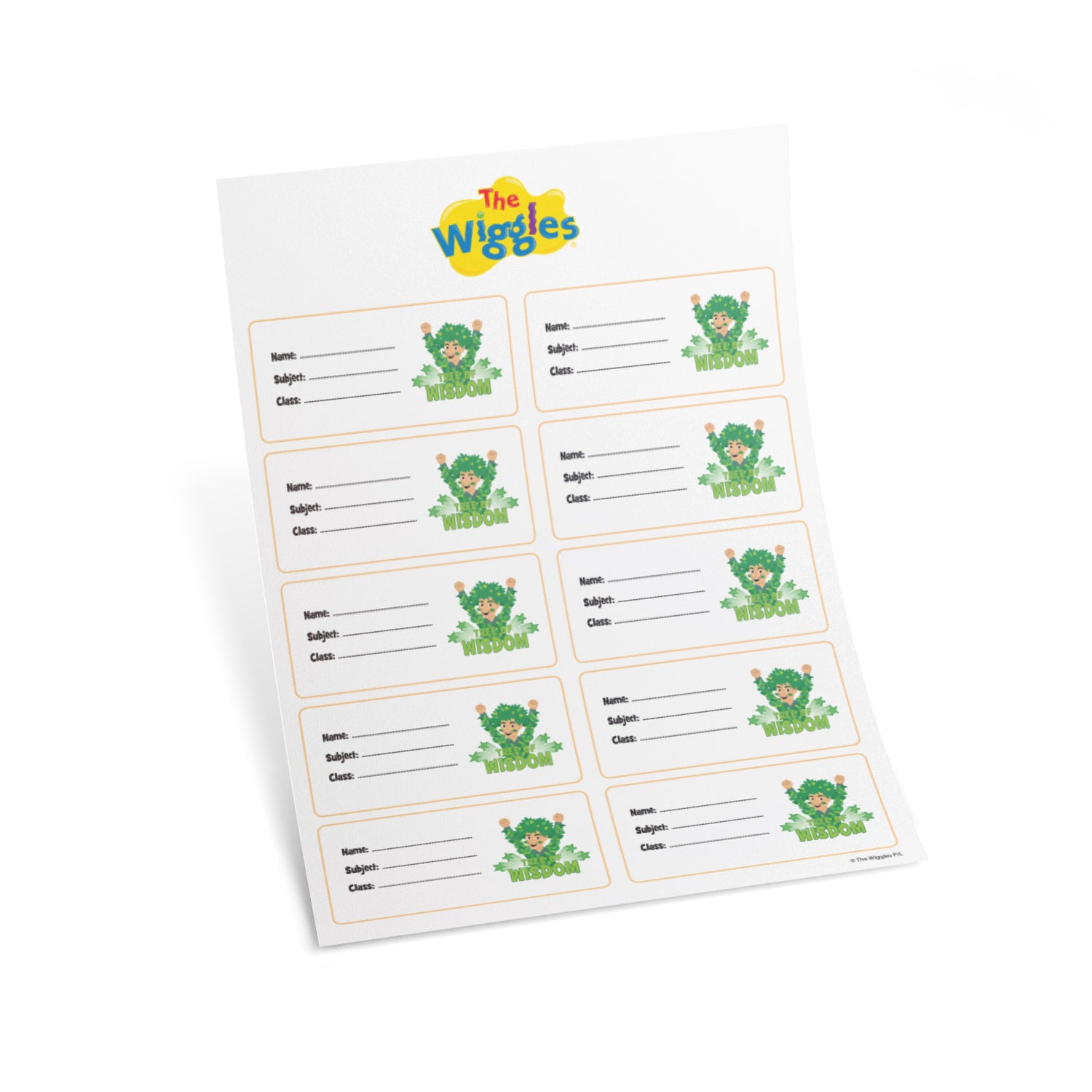 The Wiggles Tree Of Wisdom Book Labels (Set of 10 Stickers)